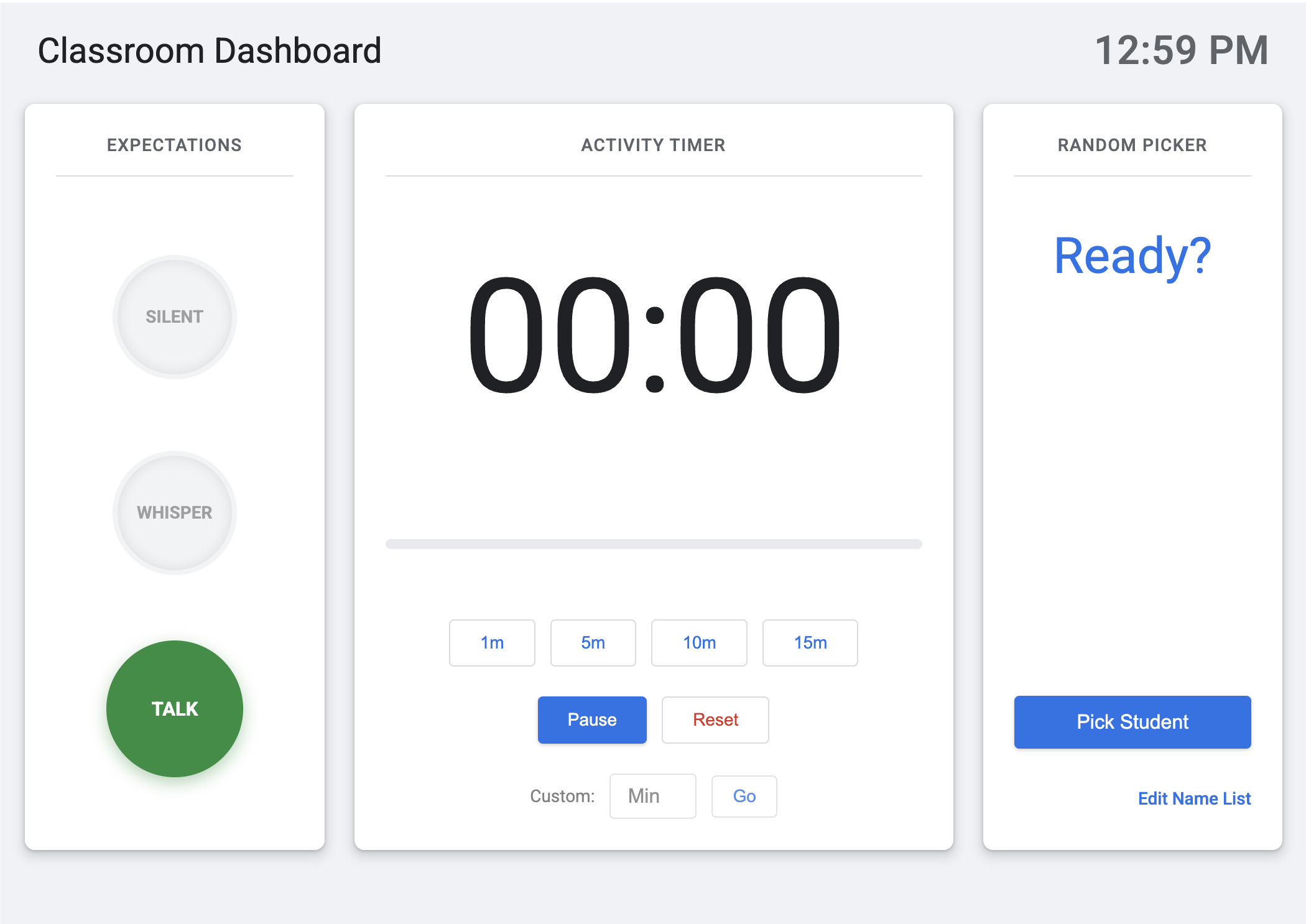 Classroom Dashboard
